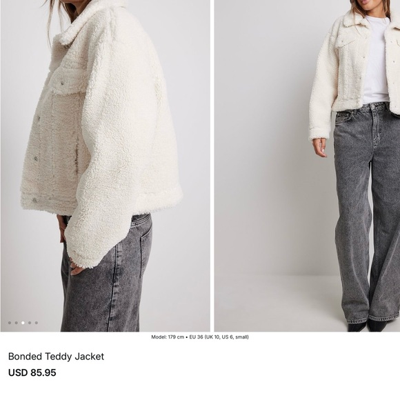 NA-KD BONDED TEDDY JACKET IN OFF WHITE, SOFT WARM AND COZY - Picture 9 of 16